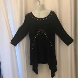 Joseph A Hi-Low Tunic Black, size Large, NWT